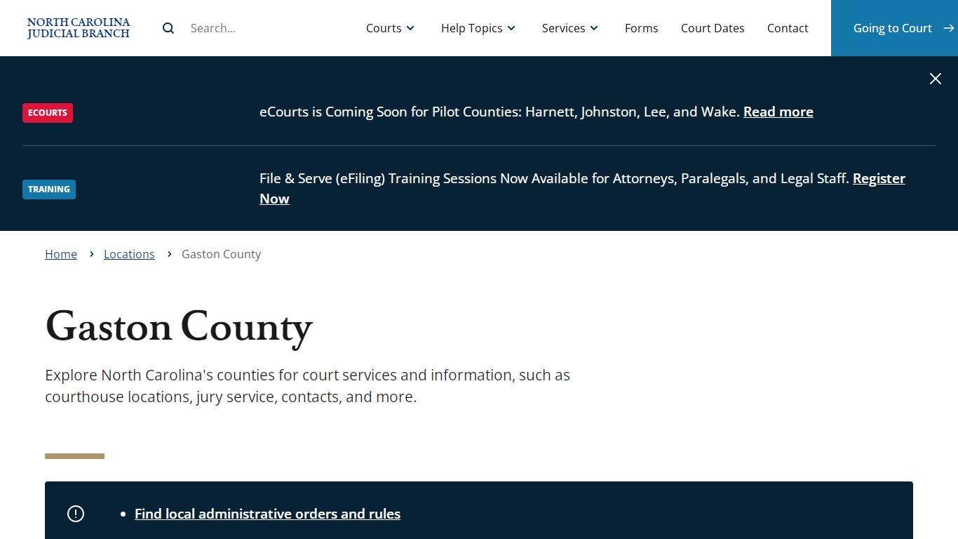 Gaston County | North Carolina Judicial Branch - NCcourts