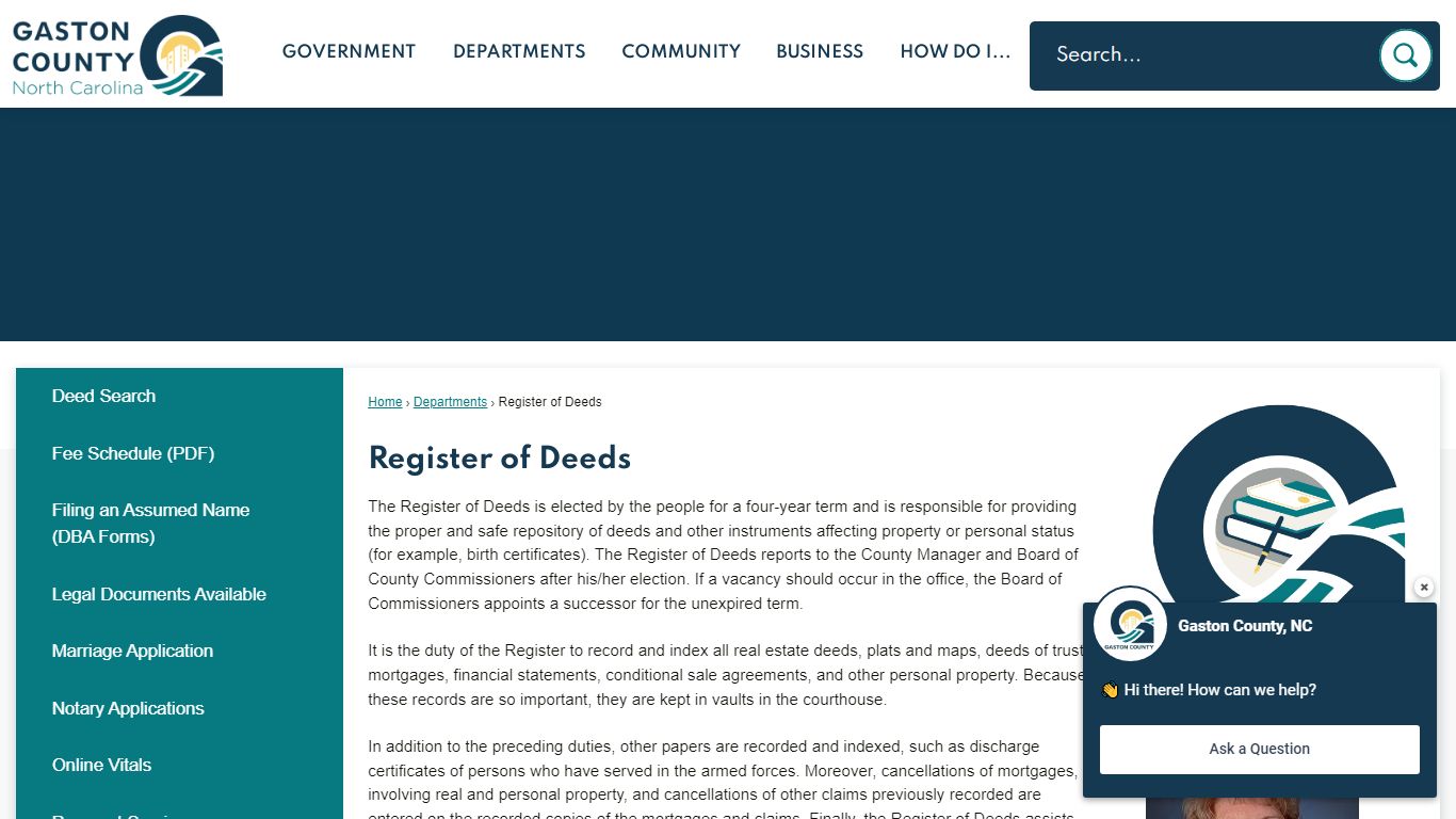 Register of Deeds | Gaston County, NC